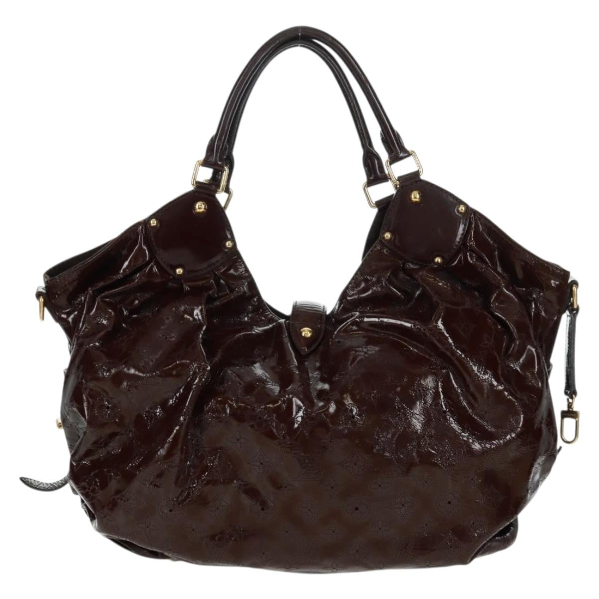 Louis Vuitton L Hobo Surya Leather Brown Patent_Leather Tote Bag