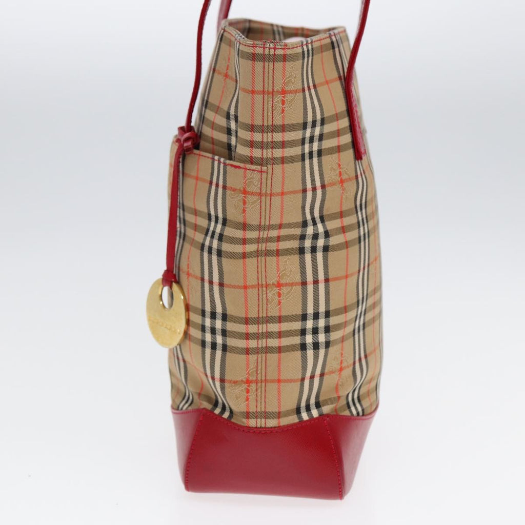 Burberry Nova Check Tote Canvas And Leather Beige Canvas Tote Bag