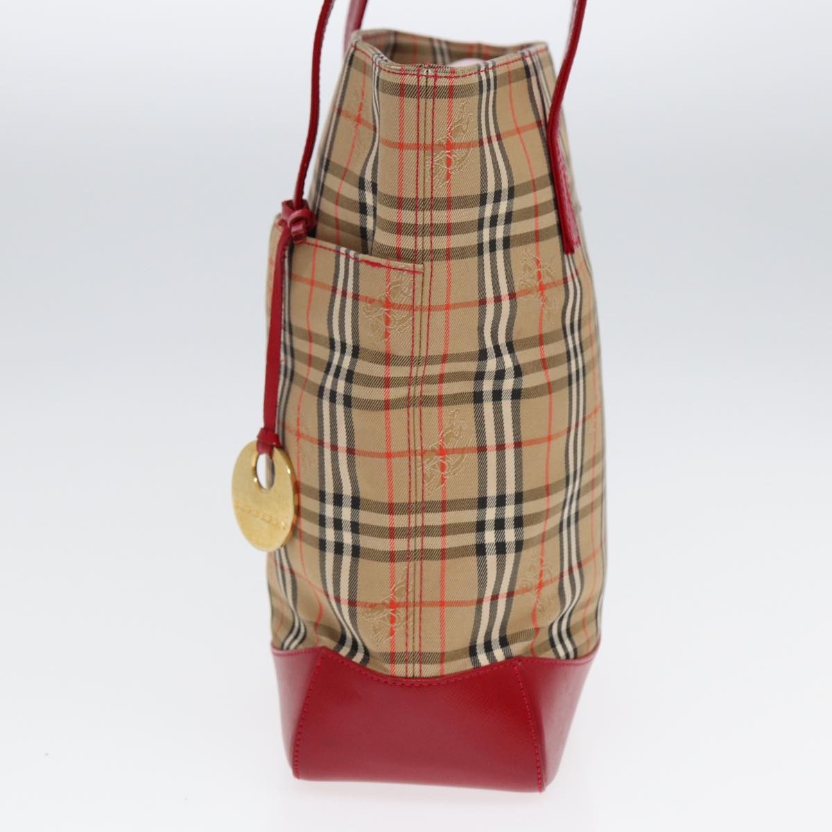 Burberry Nova Check Tote Canvas And Leather Beige Canvas Tote Bag
