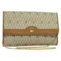 Christian Dior Vintage Honeycomb Chain Canvas Beige Canvas Bag (Pre-Owned)