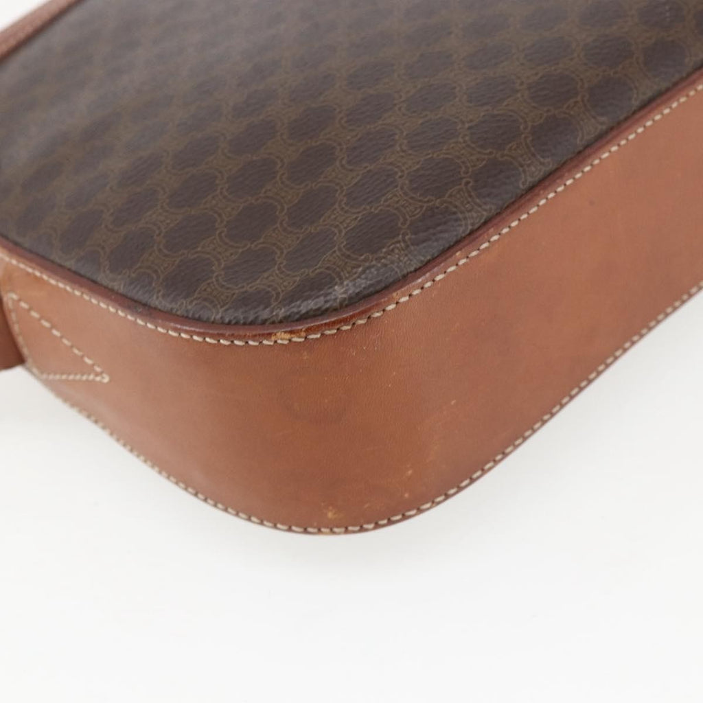 Celine Vintage Macadam Shoulder Bag Canvas And Leather Brown Canvas Shoulder Bag Bag