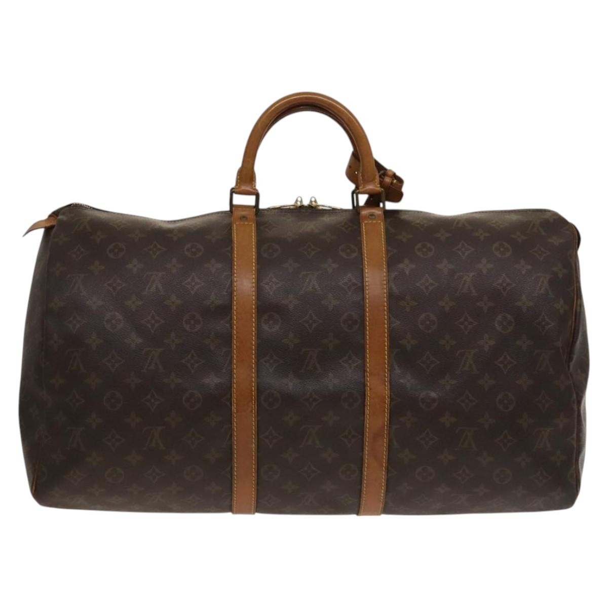 Louis Vuitton Keepall Bag Monogram Canvas Brown Canvas Travel Bag