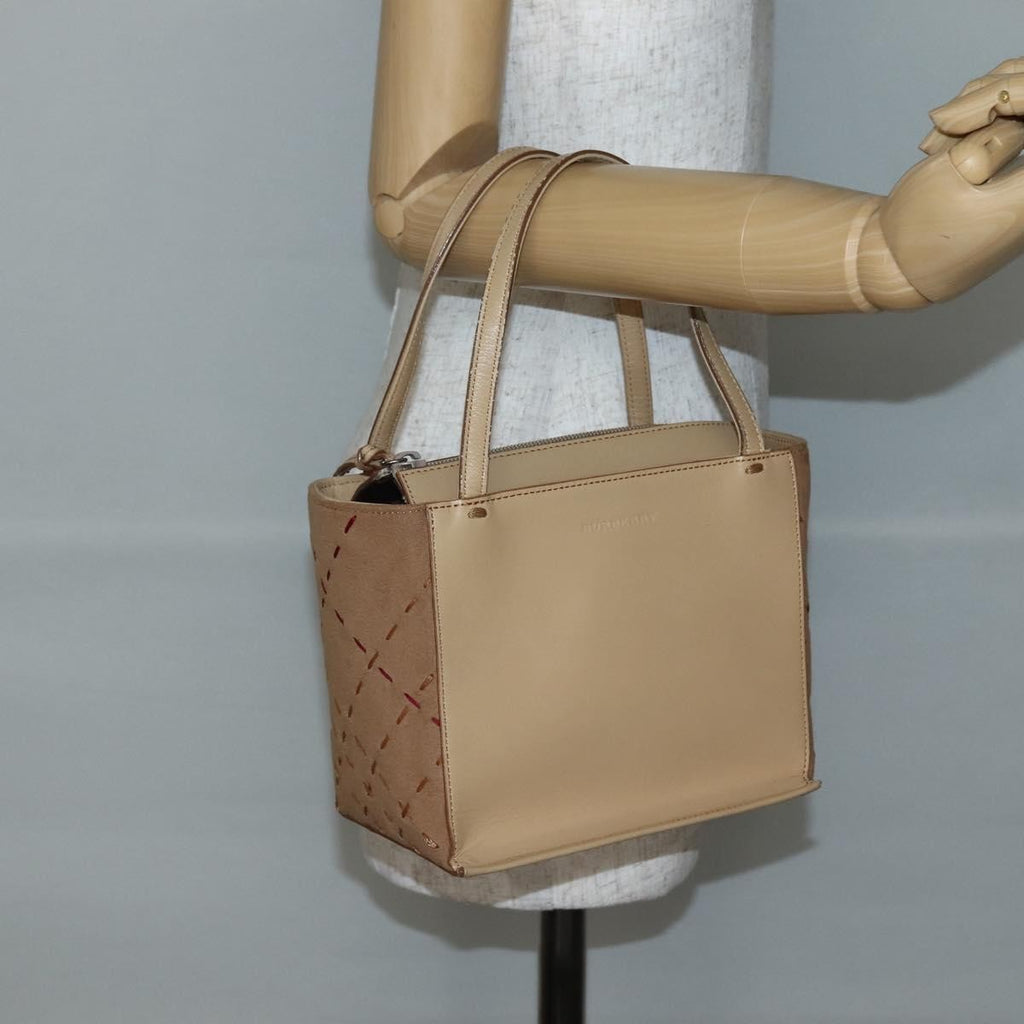 Burberry Vintage Handbag Leather Beige Leather Handbag