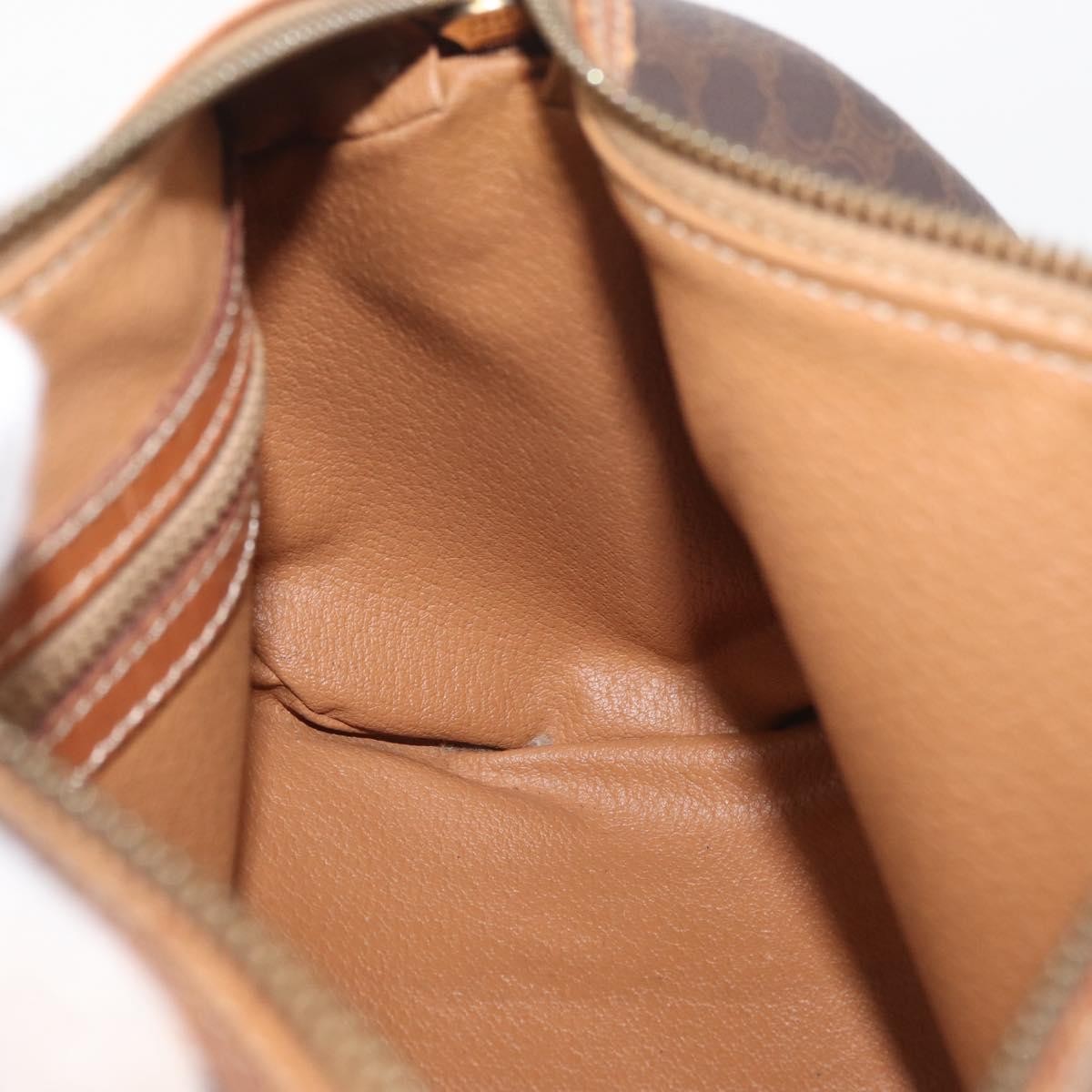 Celine Vintage Macadam Shoulder Bag Canvas And Leather Brown Canvas Shoulder Bag Bag