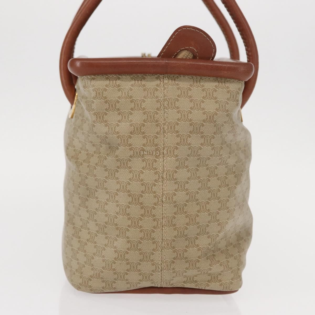 Celine Vintage Macadam Handbag Canvas And Leather Beige Canvas Handbag