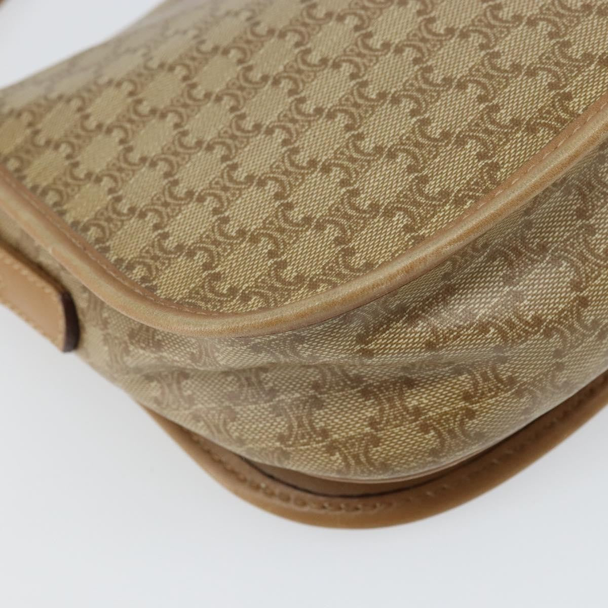 Celine Vintage Macadam Shoulder Bag Canvas Beige Canvas Shoulder Bag Bag