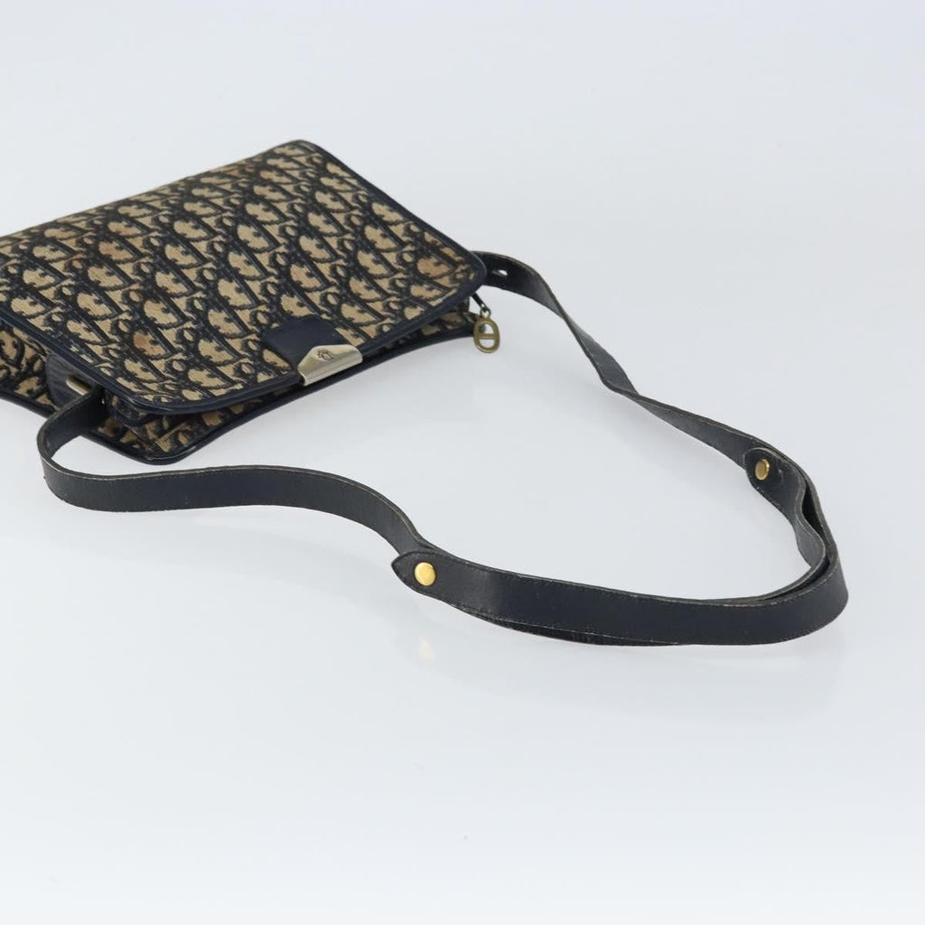 Christian Dior Vintage Trotter Shoulder Bag Canvas Navy Canvas Shoulder Bag Bag (Pre-Owned)