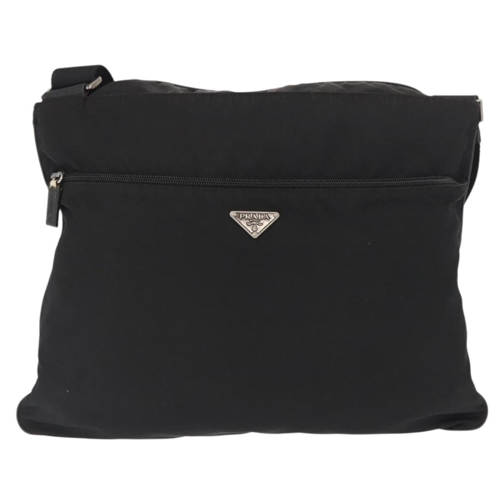 Prada Front Pocket Messenger Bag Tessuto Black Nylon Shoulder Bag Bag