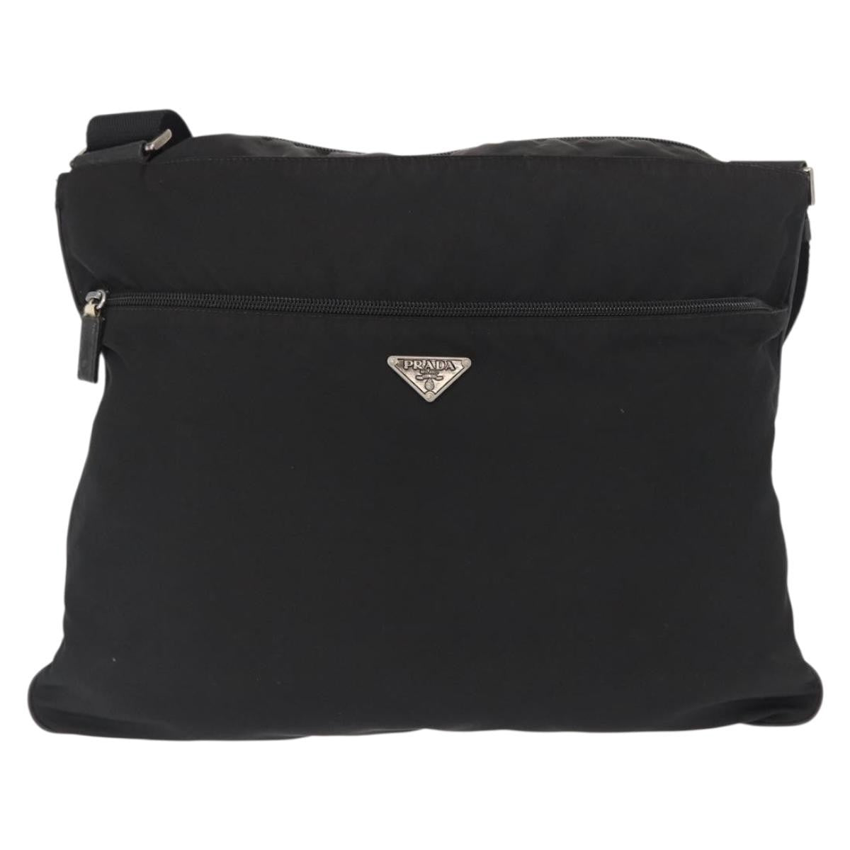 Prada Front Pocket Messenger Bag Tessuto Black Nylon Shoulder Bag Bag