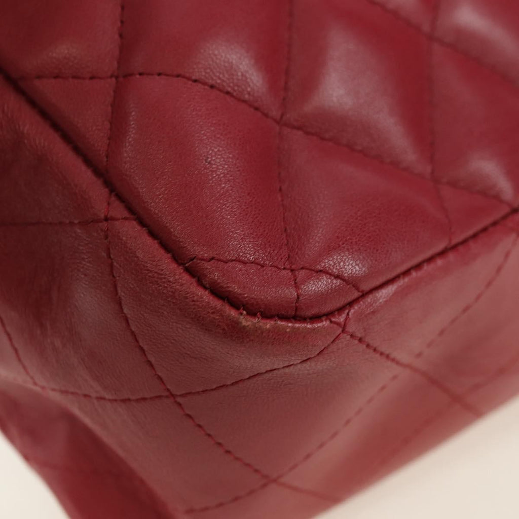 Chanel Classic Single Flap Bag Quilted Lambskin Red Leather Shoulder Bag Bag