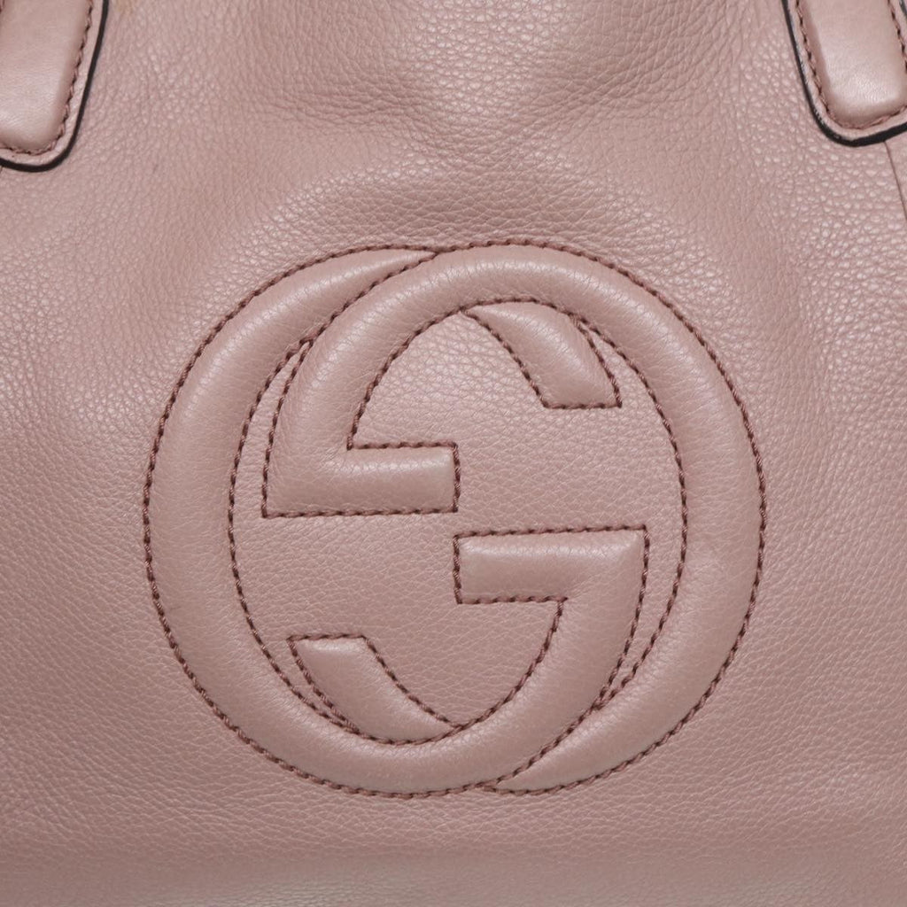 Gucci Soho Convertible Shoulder Bag Leather Pink Leather Tote Bag Bag (Pre-Owned)
