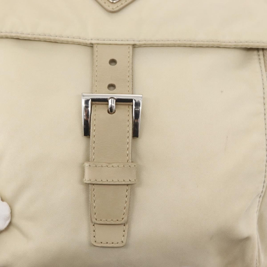 Prada Buckle Messenger Bag Tessuto Beige Nylon Shoulder Bag Bag