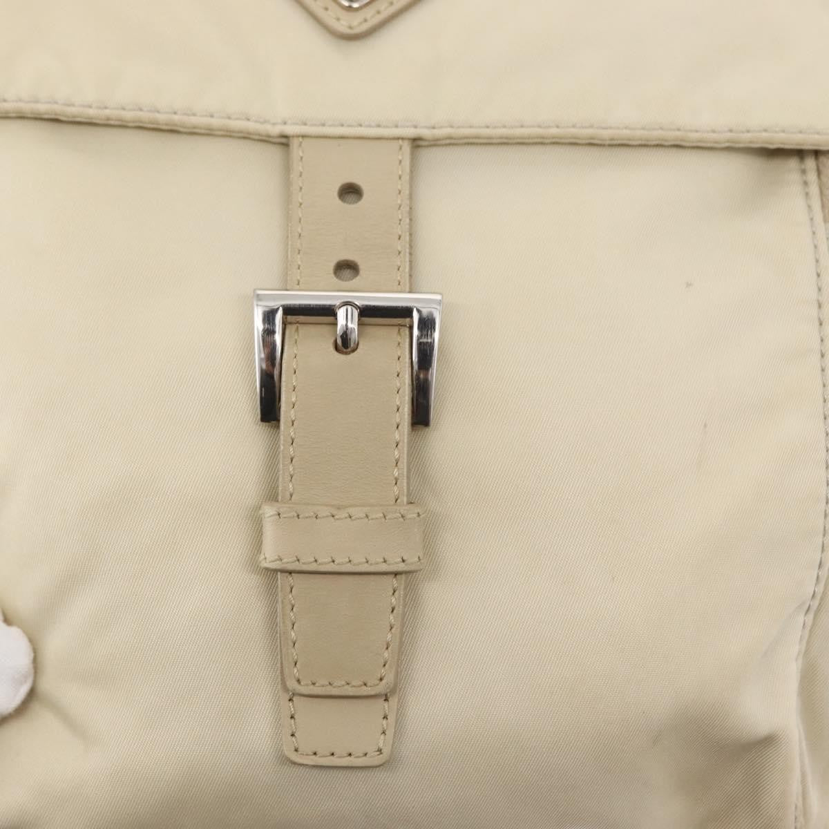 Prada Buckle Messenger Bag Tessuto Beige Nylon Shoulder Bag Bag