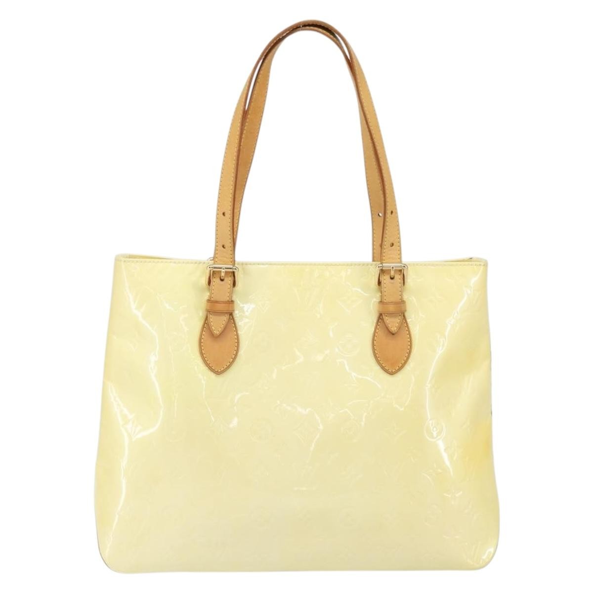 Louis Vuitton Brentwood Handbag Monogram Vernis Yellow Patent_Leather Tote Bag