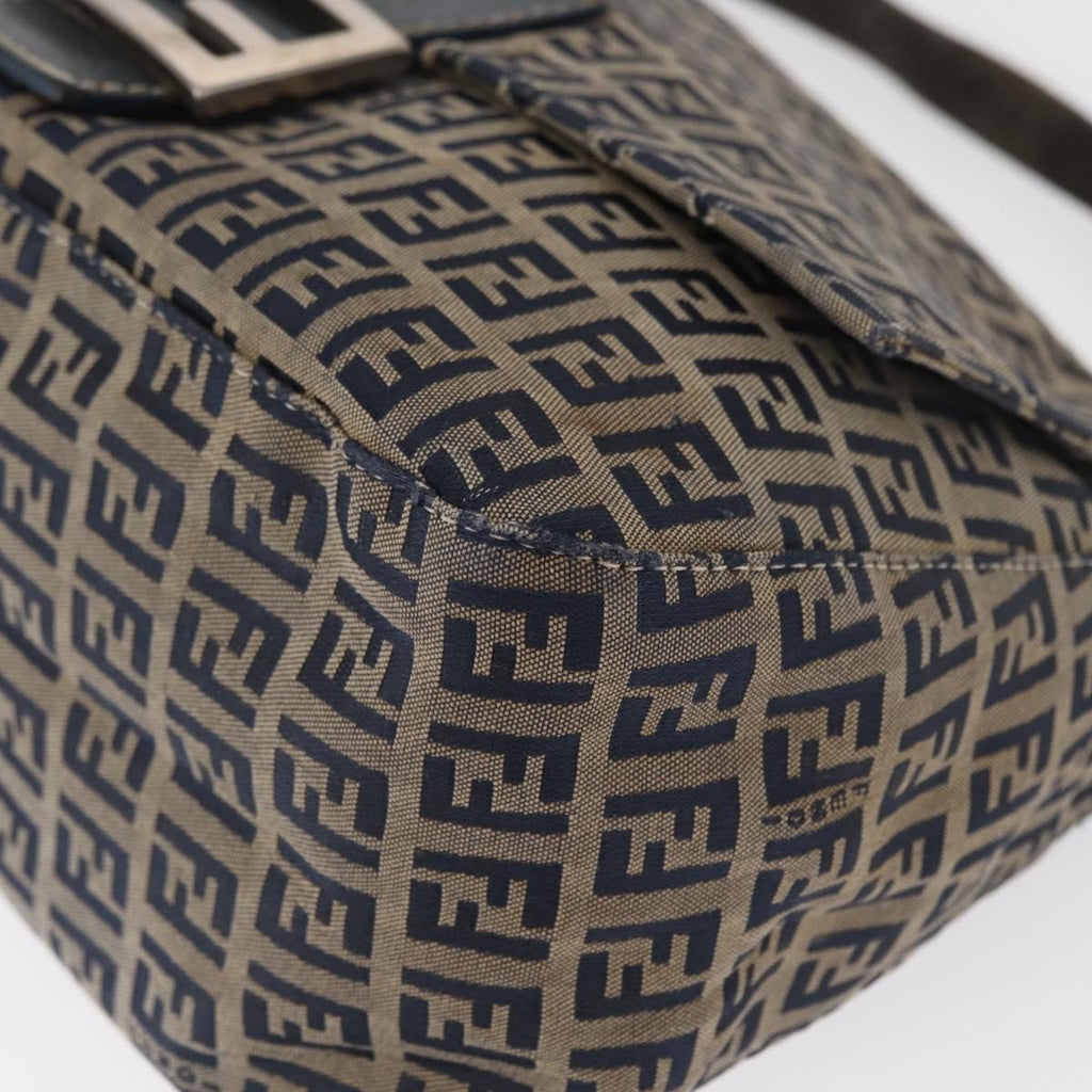 Fendi Mama Forever Bag Zucchino Canvas Navy Canvas Shoulder Bag Bag