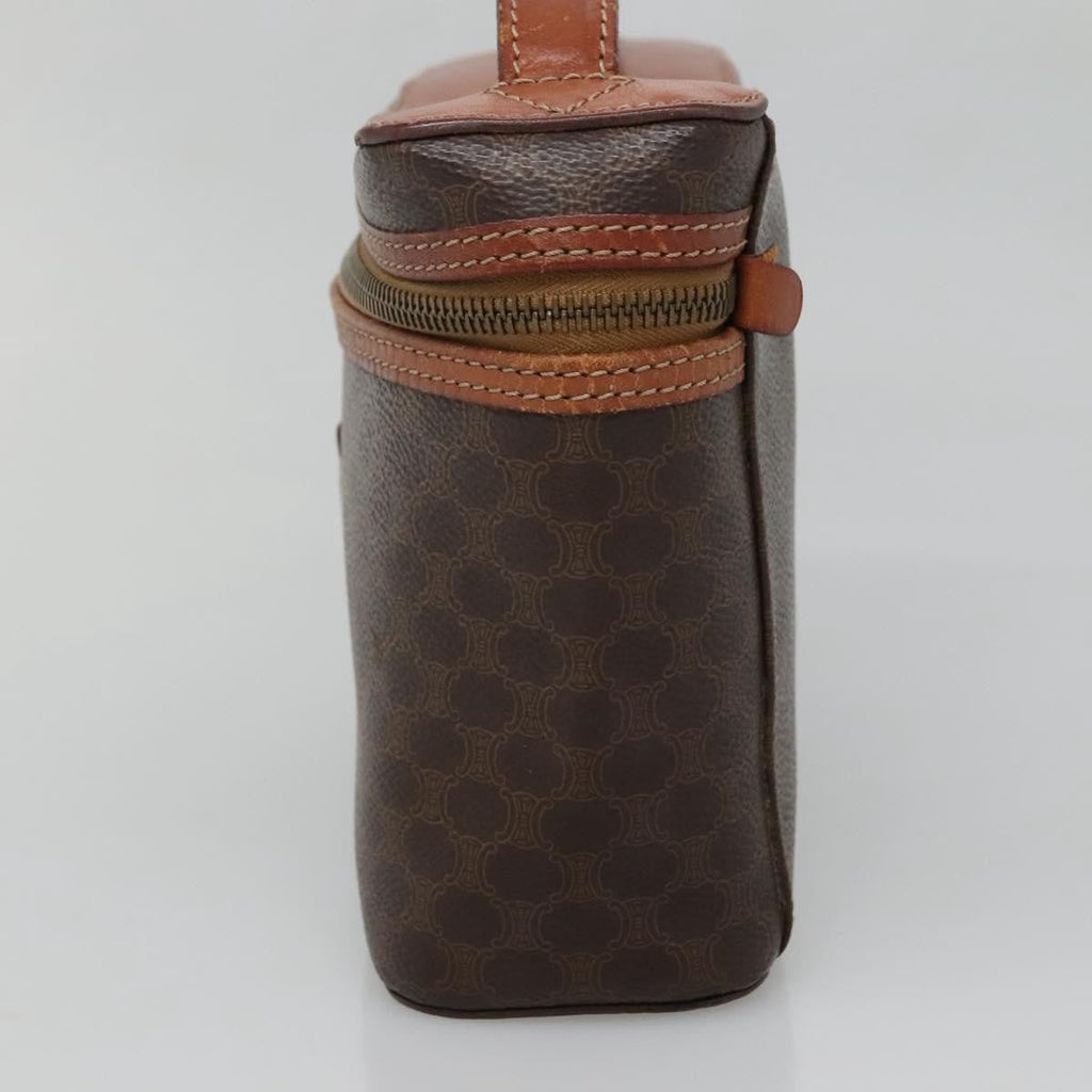 Celine Macadam Vanity Bag Canvas Brown Pvc Bag