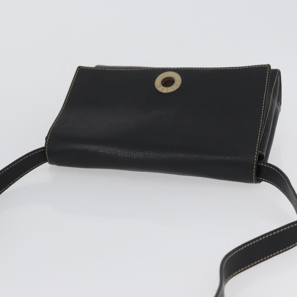 Celine Circle Logo Shoulder Bag Leather Black Leather Shoulder Bag Bag
