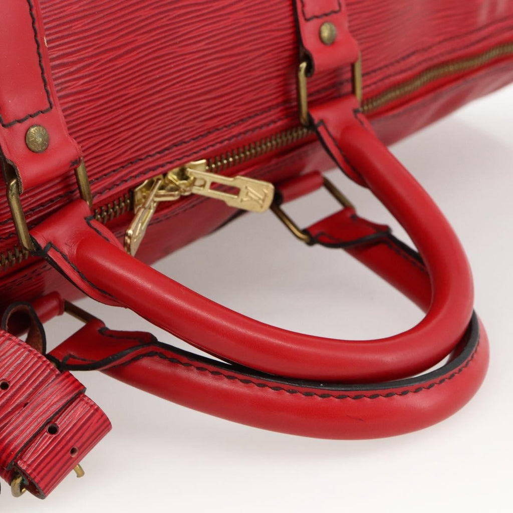 Louis Vuitton Keepall Bag Epi Leather Red Leather Travel Bag