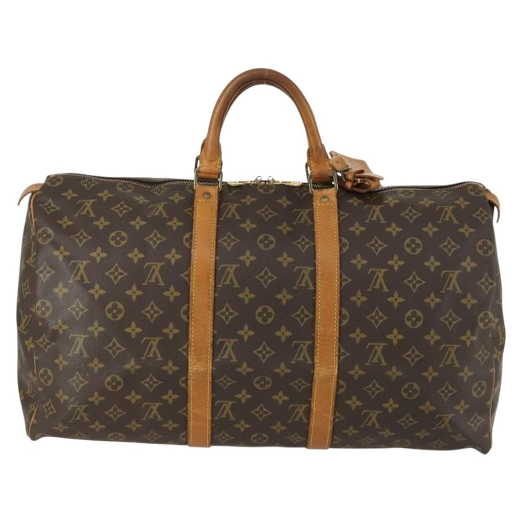 Louis Vuitton Keepall Bag Monogram Canvas Brown Canvas Travel Bag