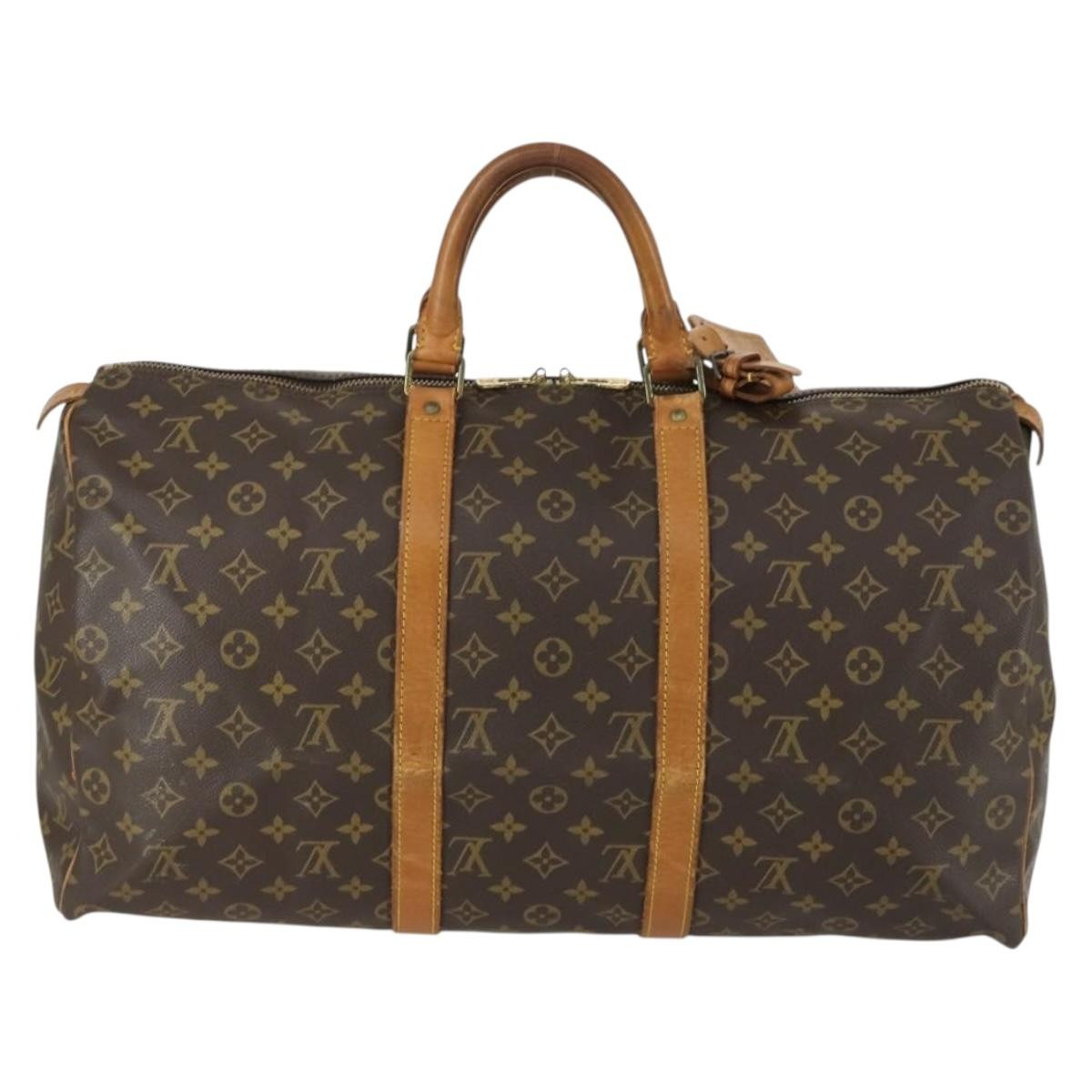 Louis Vuitton Keepall Bag Monogram Canvas Brown Canvas Travel Bag