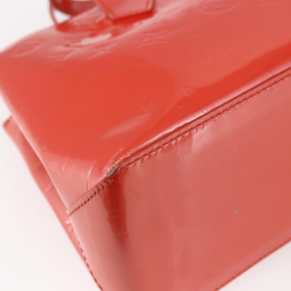 Louis Vuitton Wilshire Handbag Monogram Vernis Orange Patent_Leather Tote Bag