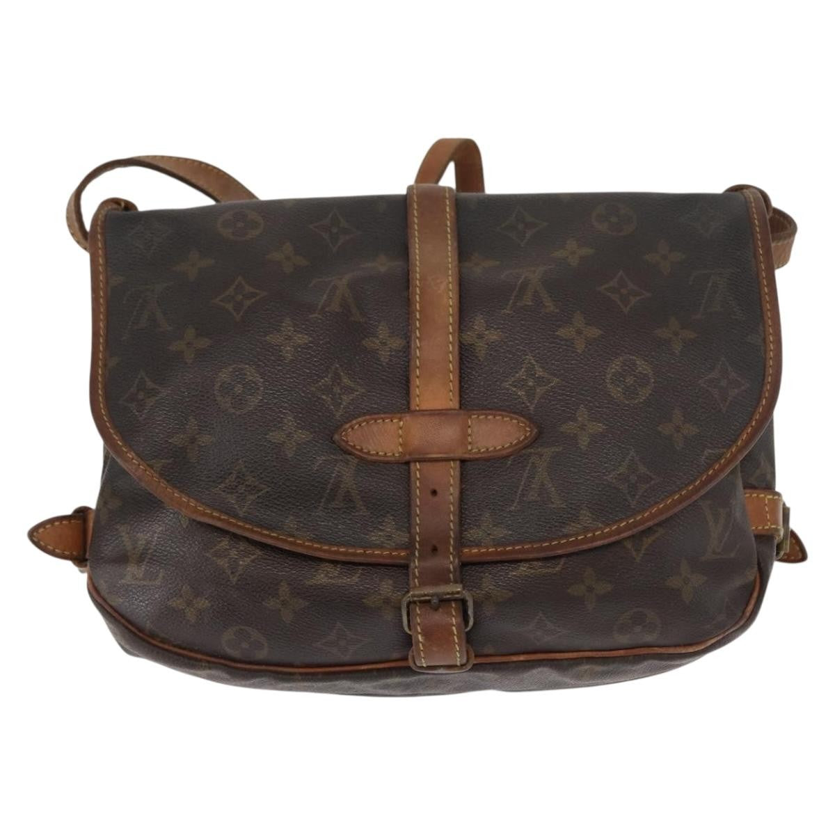 Louis Vuitton Saumur Handbag Monogram Canvas Brown Canvas Shoulder Bag