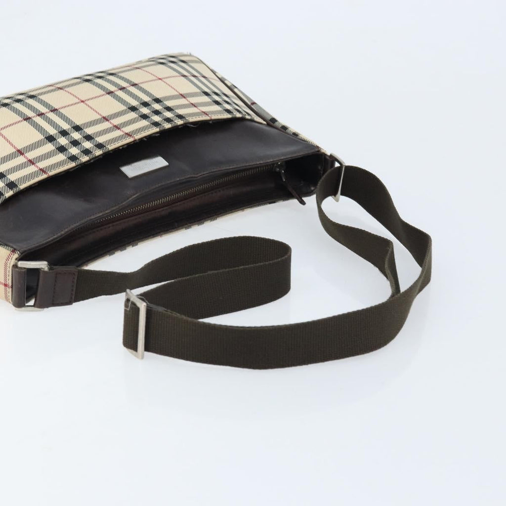 Burberry Nova Check Shoulder Bag Canvas And Leather Beige Canvas Shoulder Bag