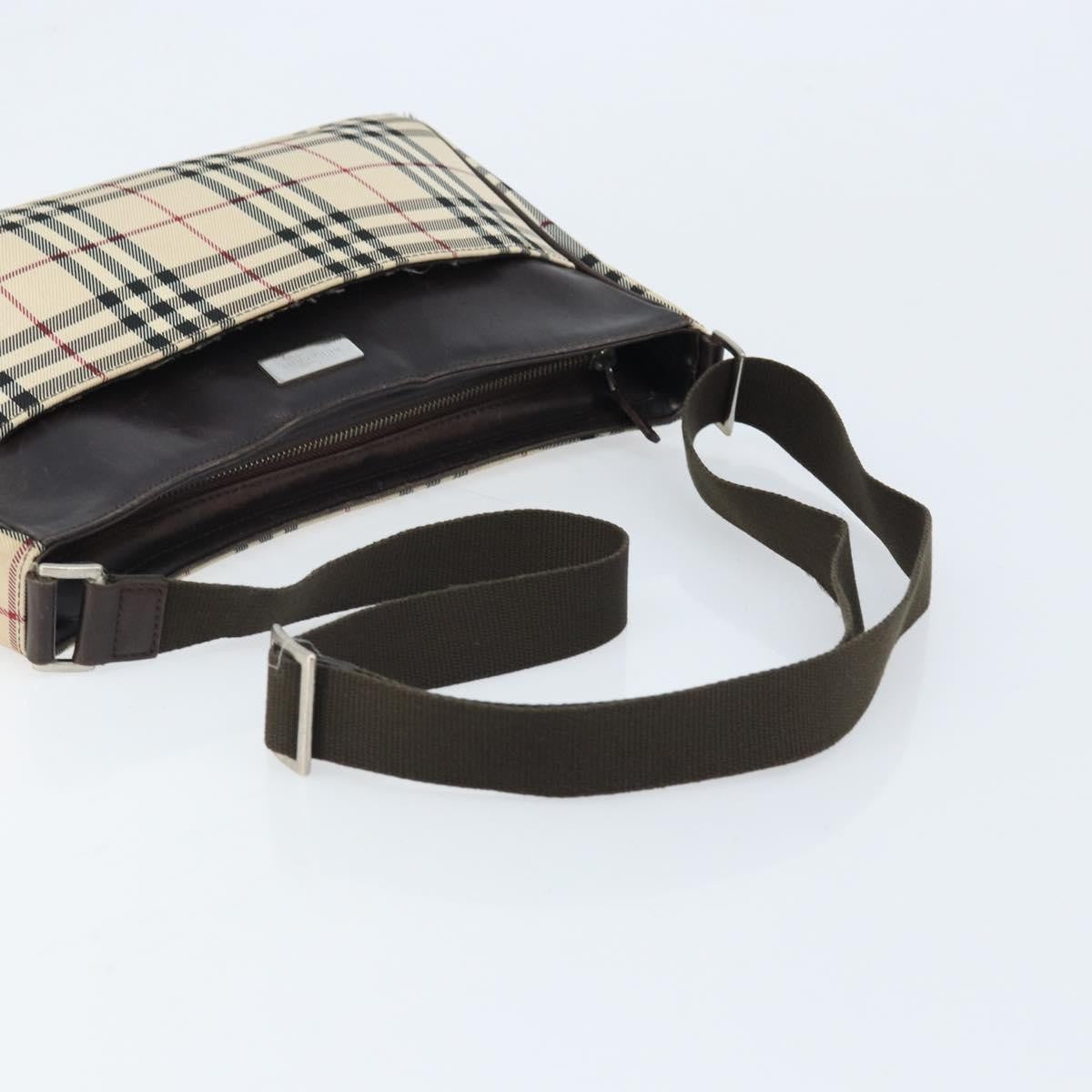 Burberry Nova Check Shoulder Bag Canvas And Leather Beige Canvas Shoulder Bag