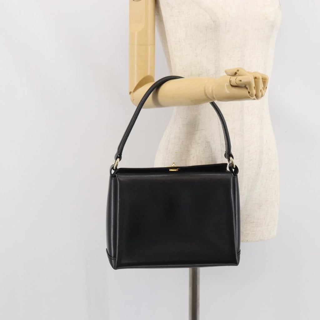 Gucci Vintage Handbag Leather Black Leather Handbag (Pre-Owned)