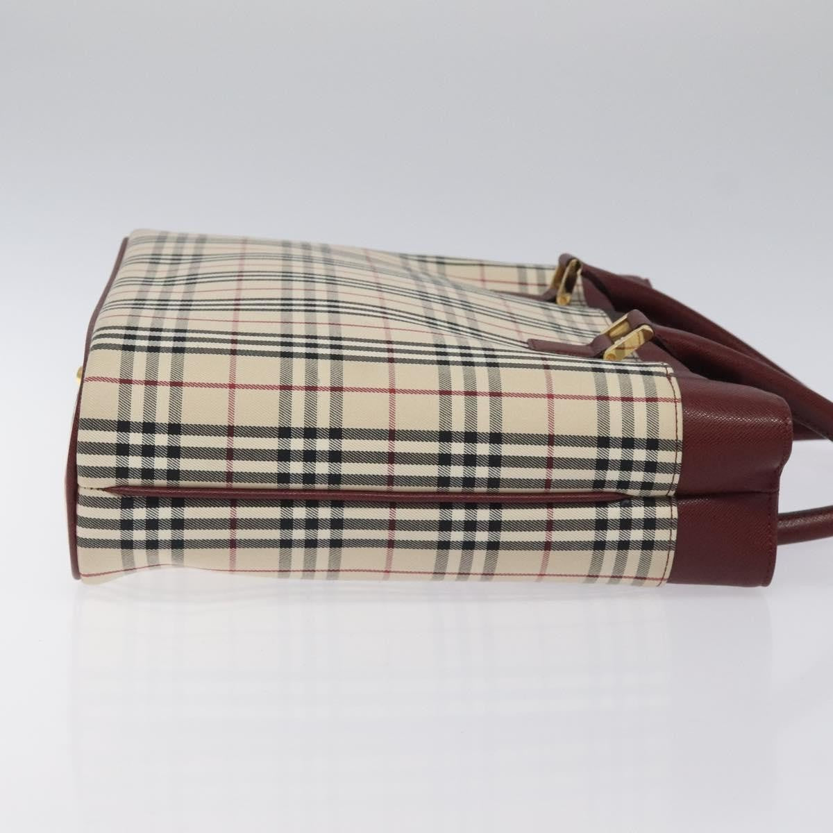 Burberry Nova Check Tote Canvas And Leather Beige Canvas Tote Bag