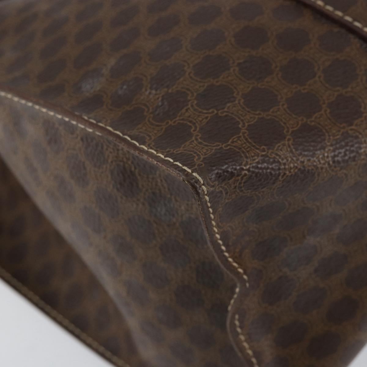 Celine Vintage Macadam Tote Bag Canvas Brown Canvas Tote Bag Bag