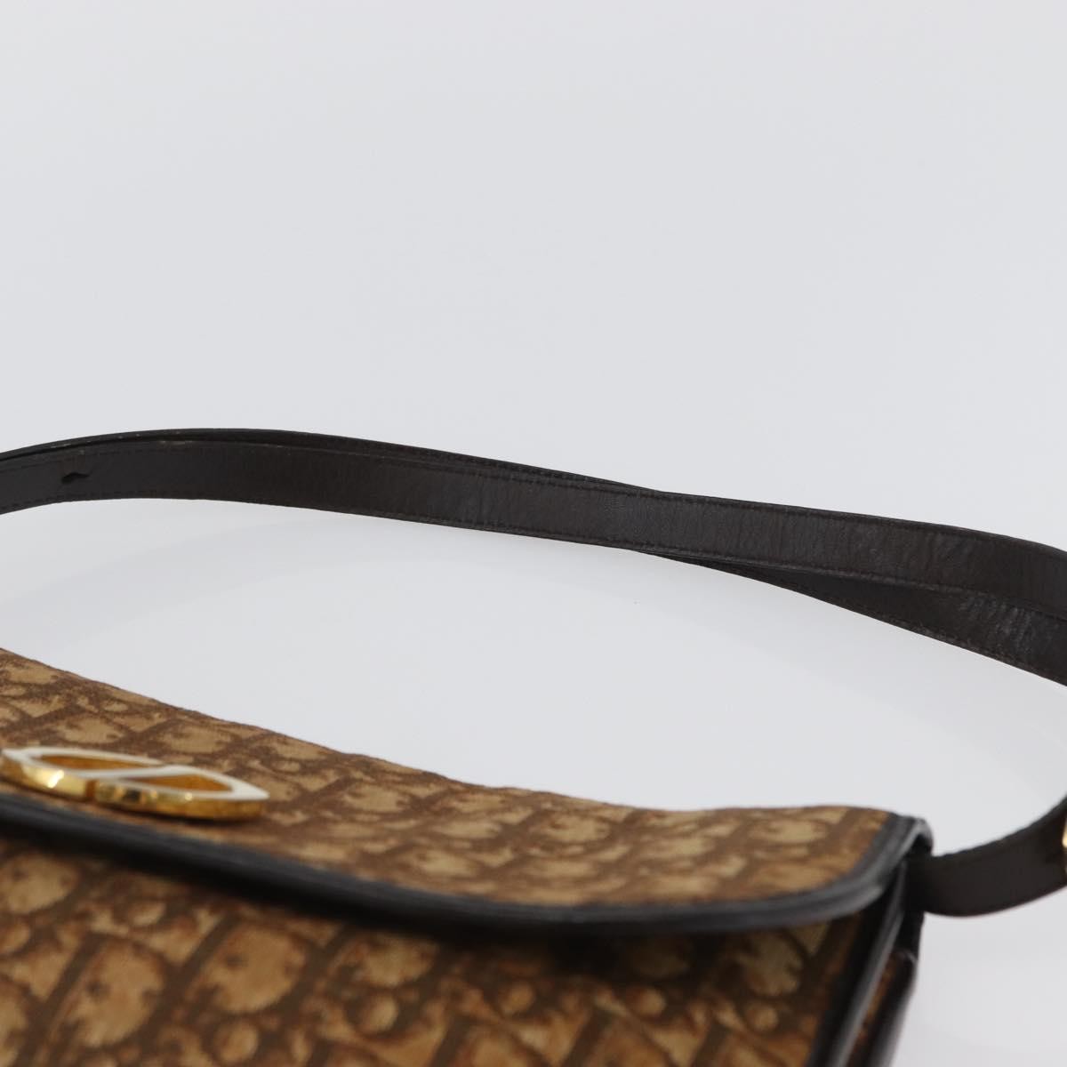 Christian Dior Trotter Shoulder Bag Canvas Brown Canvas Shoulder Bag Bag (Pre-Owned)