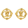 Chanel Vintage Cut-Out Cc Clip-On Earrings Metal Gold Gold_Plated Earrings Jewelry