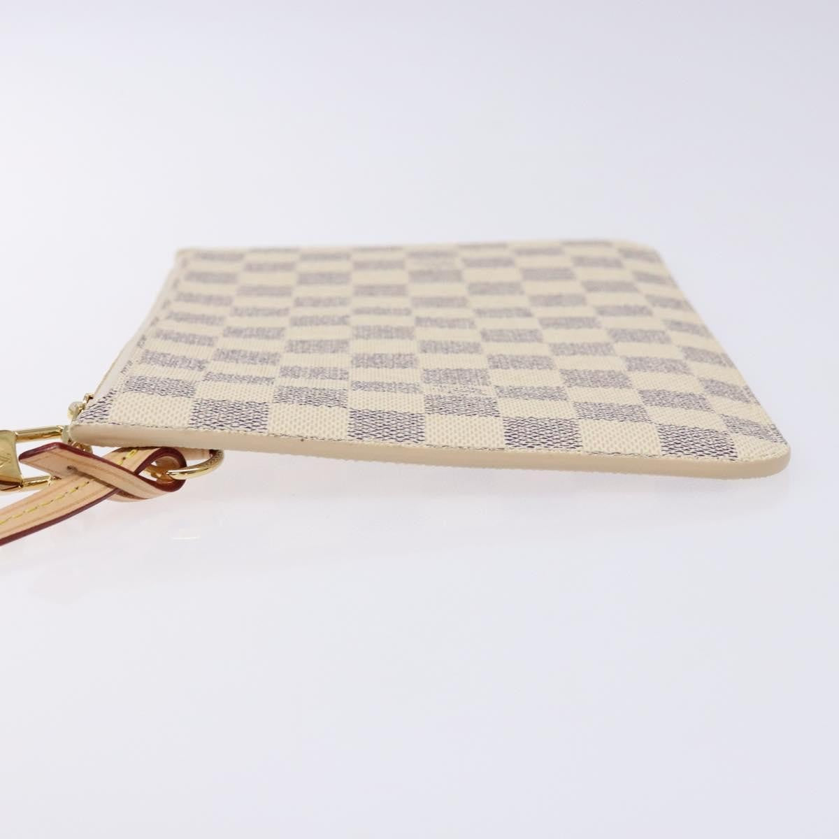 Louis Vuitton Neverfull Pochette Damier White Canvas Bag