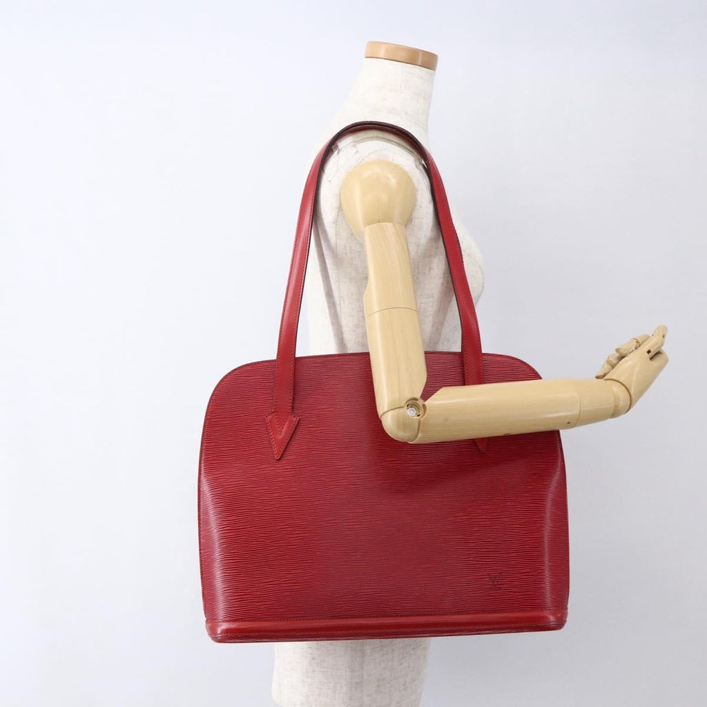 Louis Vuitton Lussac Handbag Epi Leather Red Leather Shoulder Bag