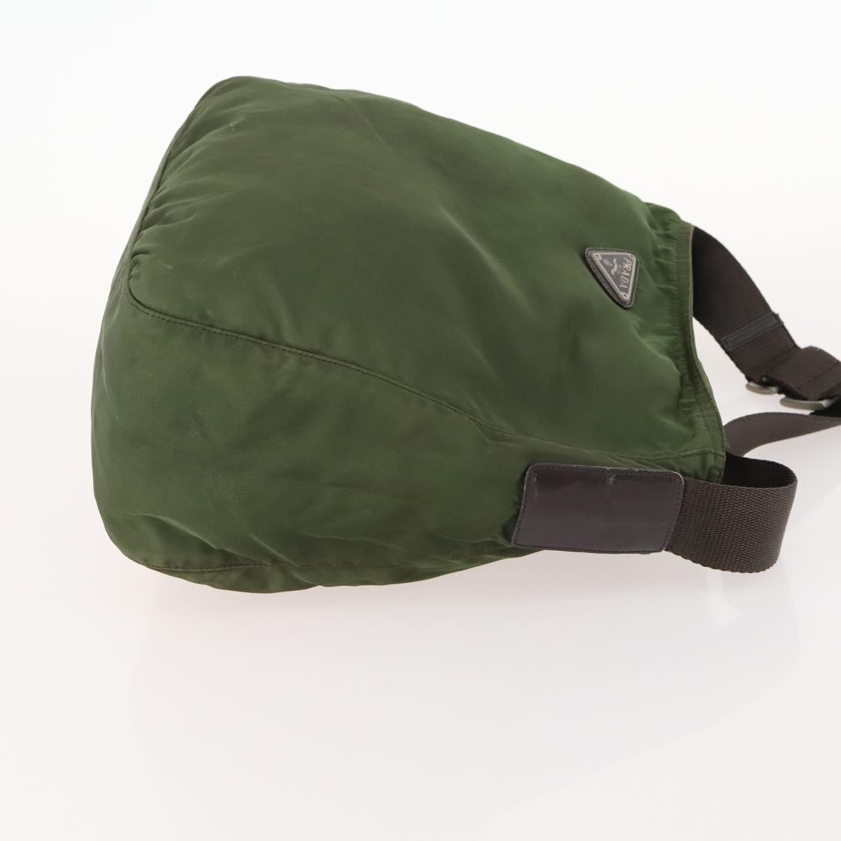 Prada Zip Top Messenger Bag Tessuto Khaki Nylon Shoulder Bag Bag