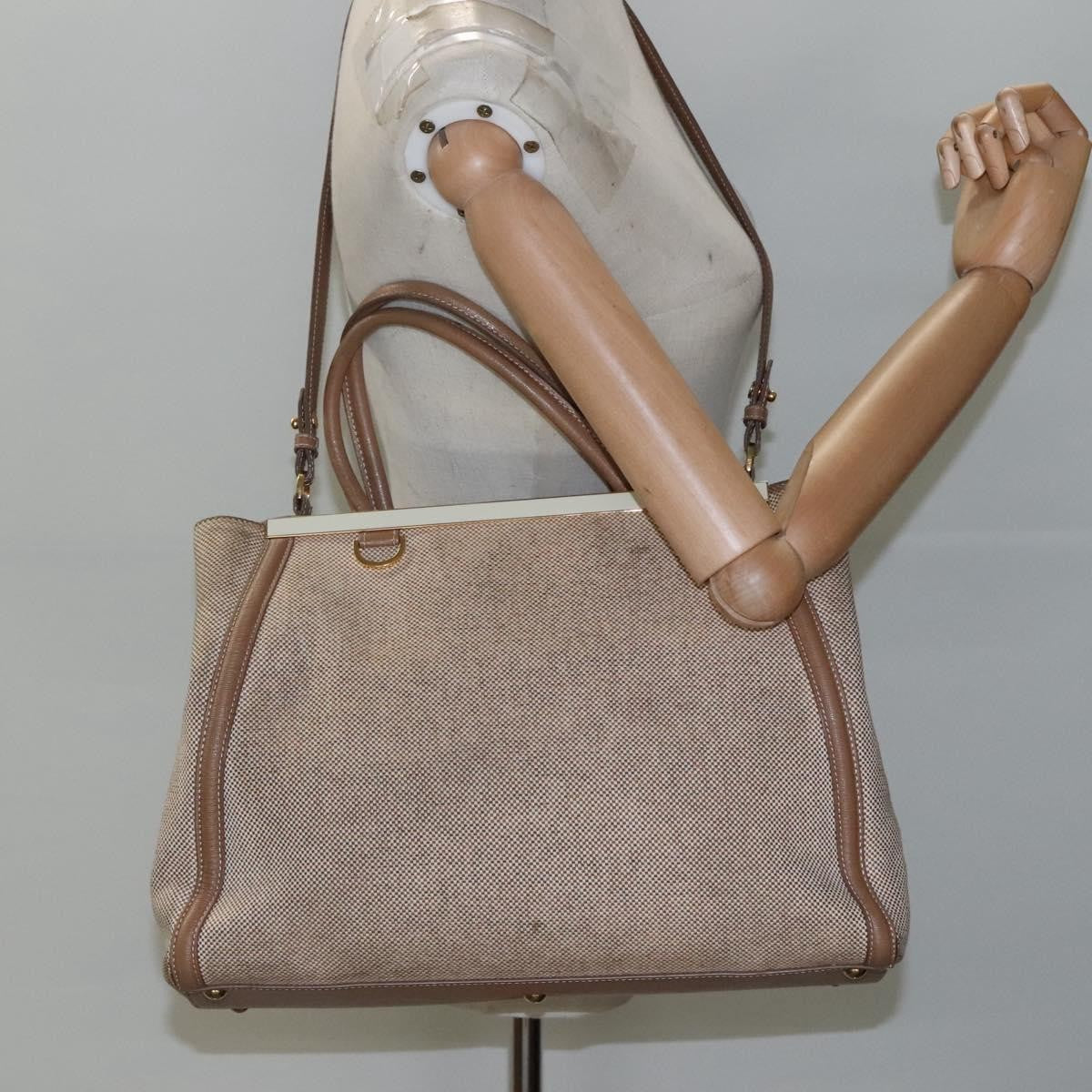 Fendi 2Jours Bag Canvas Beige Canvas Tote Bag Bag