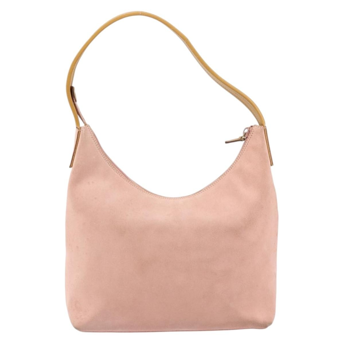 Gucci Vintage Handbag Suede Pink Suede Handbag (Pre-Owned)