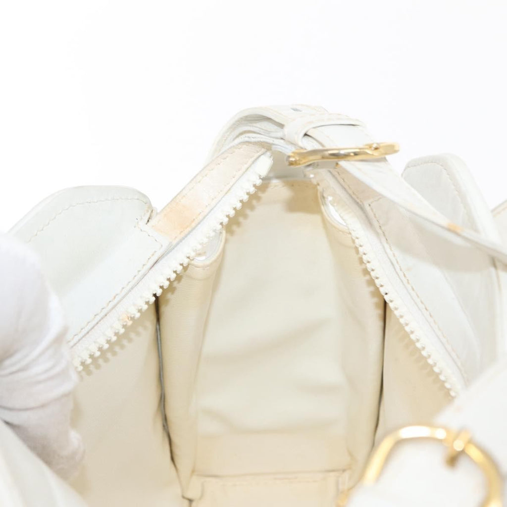 Celine Vintage Shoulder Bag Leather White Leather Shoulder Bag Bag