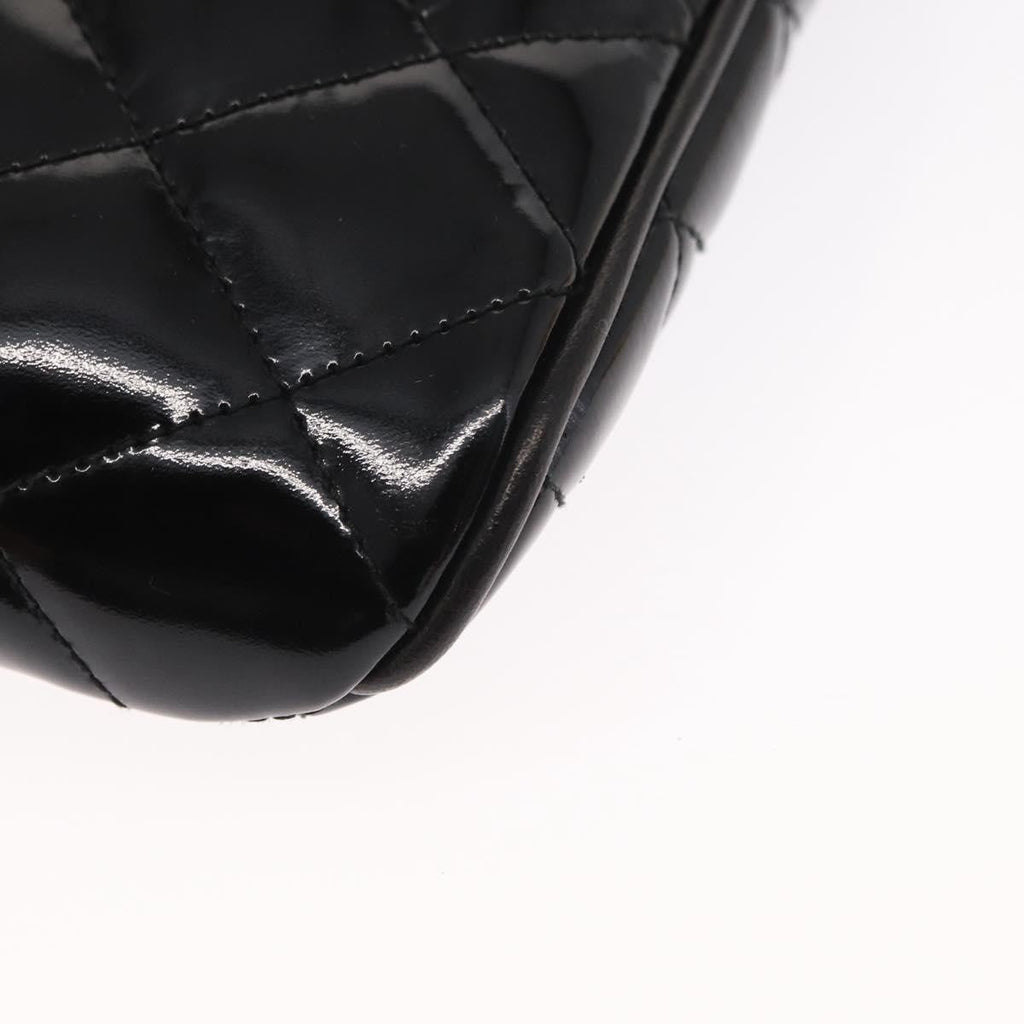 Chanel Vintage Zip Belt Bag Quilted Lambskin Black Patent_Leather Clutche & Pouche Bag