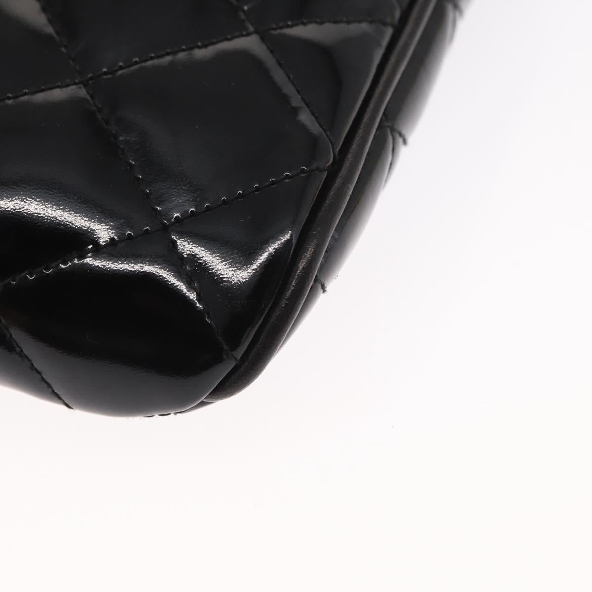 Chanel Vintage Zip Belt Bag Quilted Lambskin Black Patent_Leather Clutche & Pouche Bag