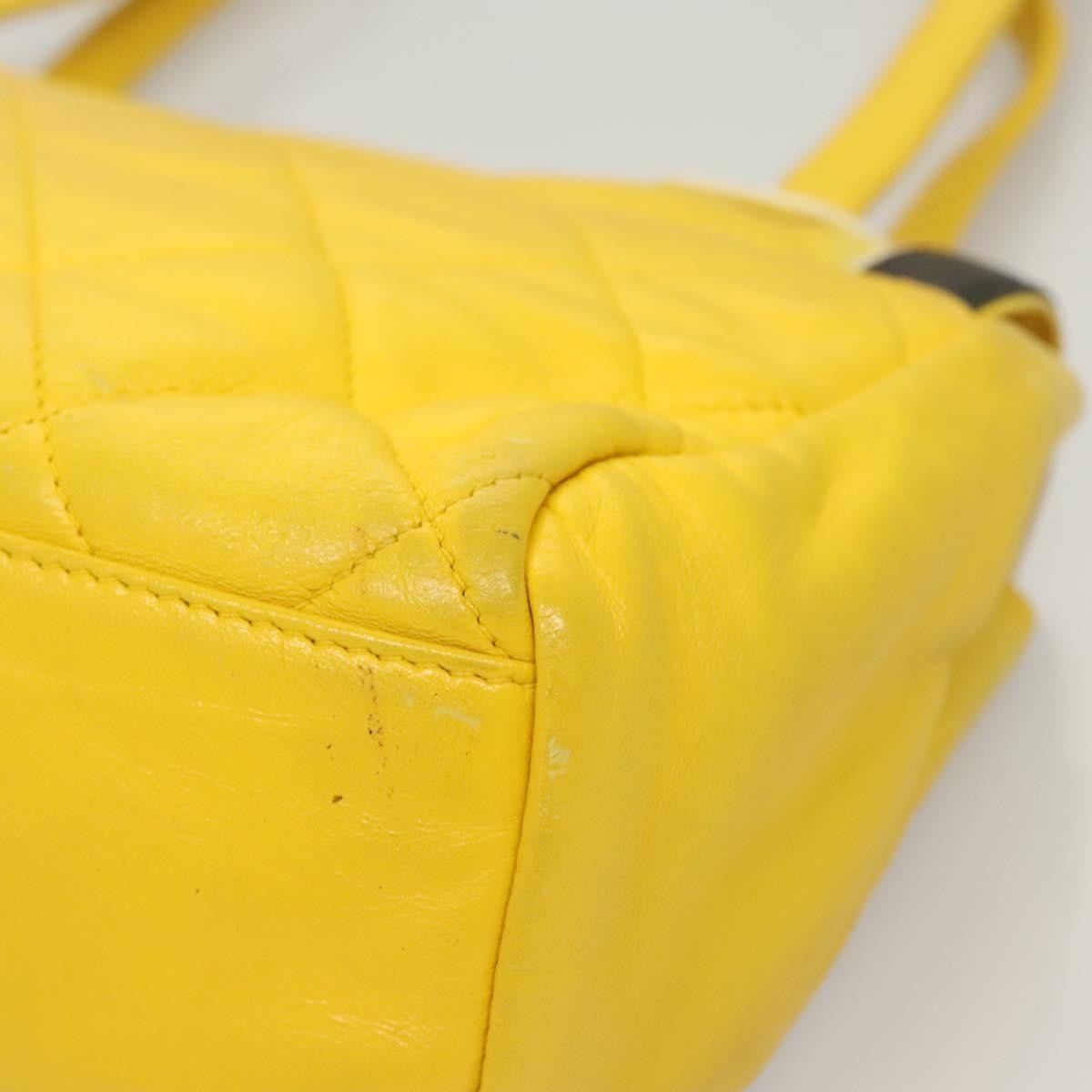 Chanel Two Tone Mademoiselle Lock Flap Bag Quilted Lambskin Yellow Leather Shoulder Bag Bag