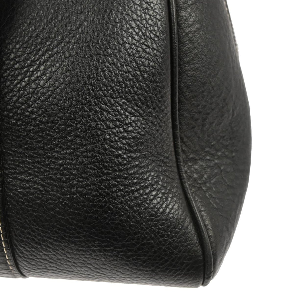Christian Dior Vintage Handbag Leather Black Leather Handbag (Pre-Owned)