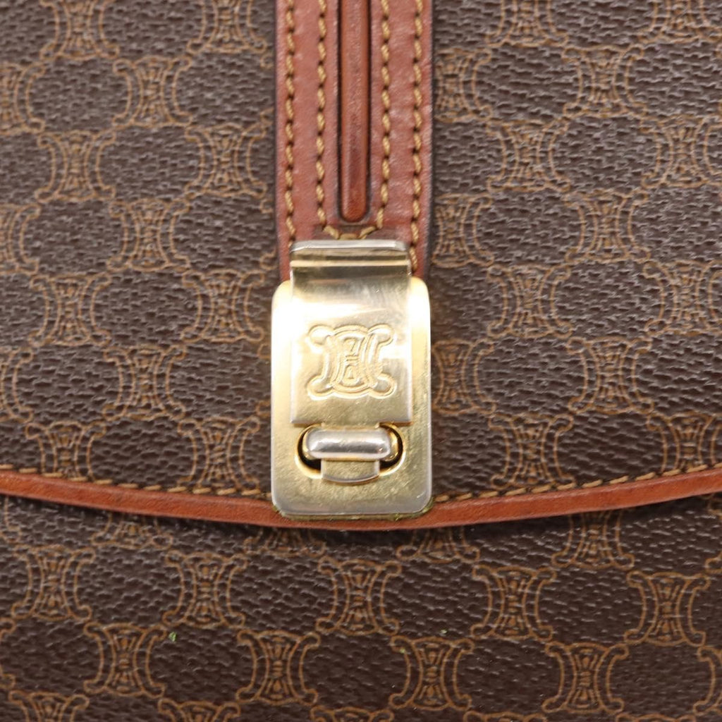 Celine Vintage Shoulder Bag Canvas Brown Canvas Shoulder Bag Bag