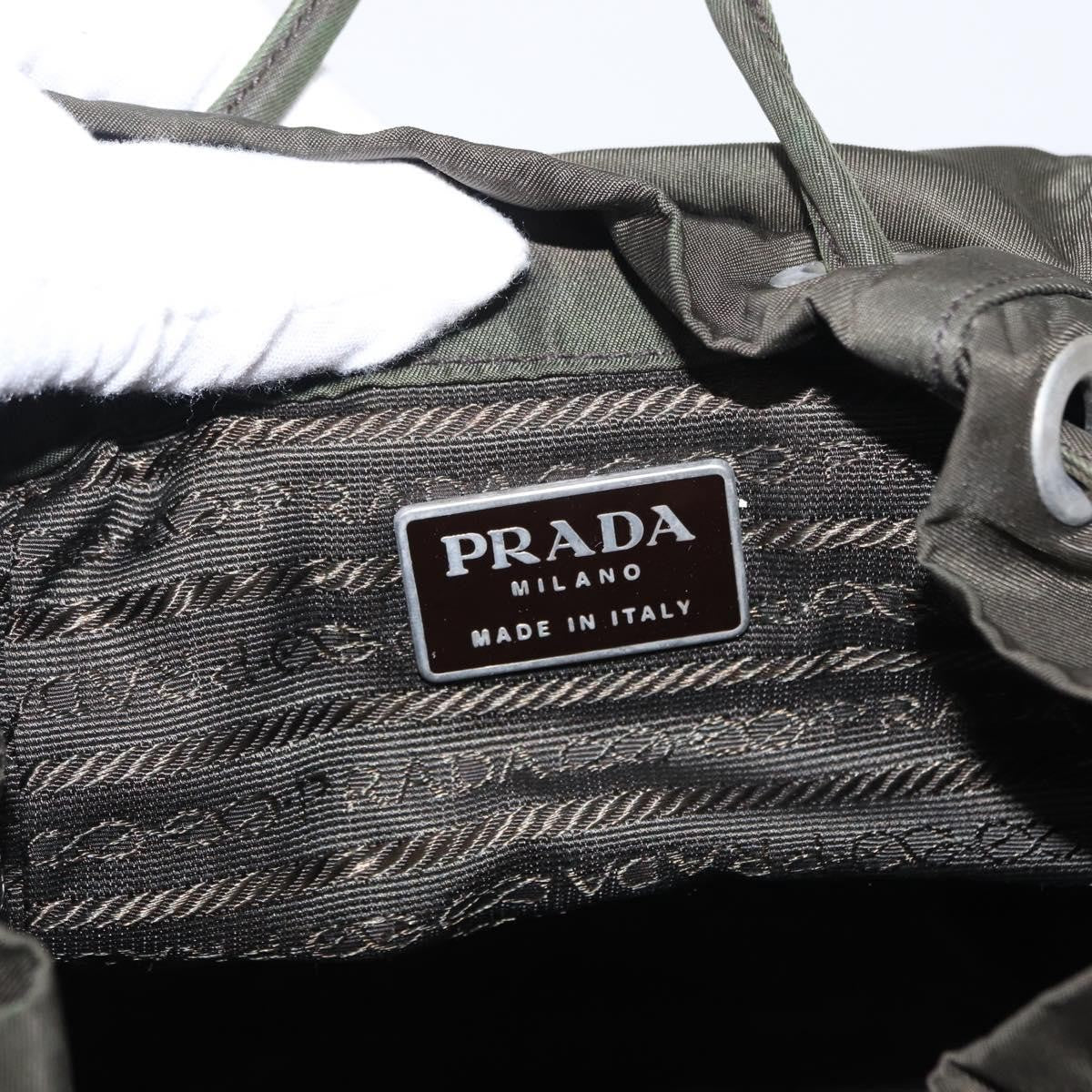 Prada Front Pocket Backpack Tessuto Khaki Nylon Backpack Bag