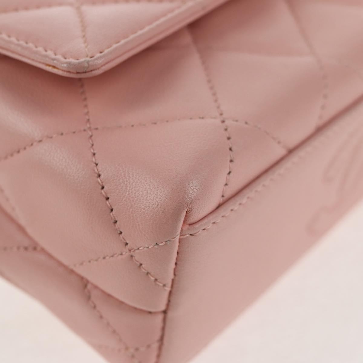 Chanel Vintage Camellia Flap Bag Quilted Lambskin Pink Leather Bag