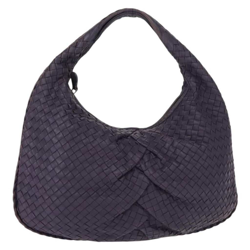 Bottega Veneta Veneta Hobo Pleated Intrecciato Nappa Purple Leather Shoulder Bag Bag
