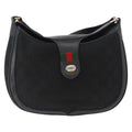 Gucci Sherry Line Shoulder Bag Canvas Black Canvas Shoulder Bag Bag (Pre-Owned)