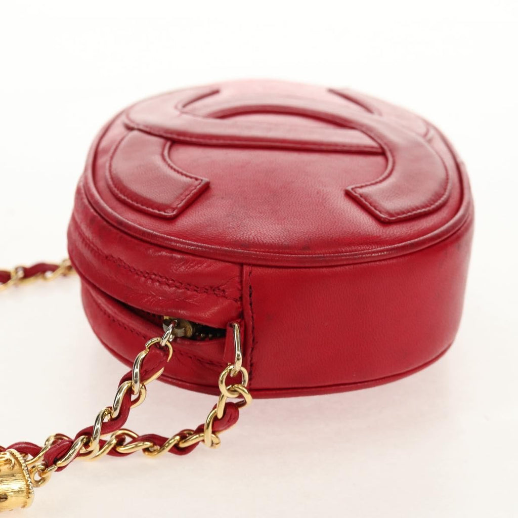 Chanel Vintage Oval Cc Tassel Crossbody Bag Leather Red Leather Shoulder Bag Bag