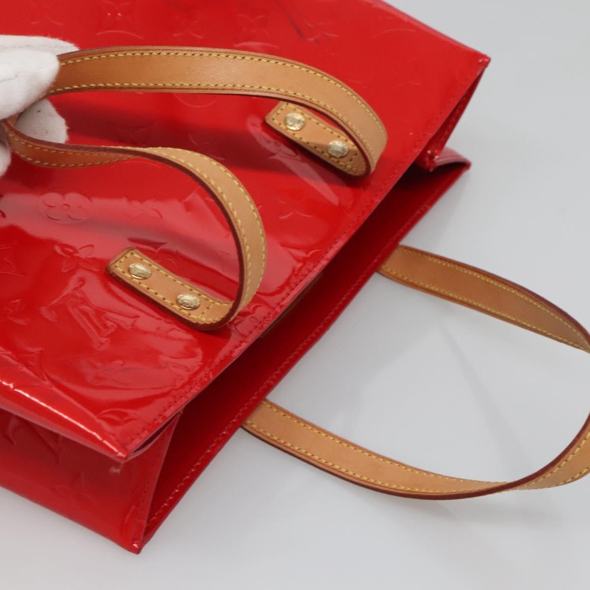 Louis Vuitton Reade Handbag Monogram Vernis Red Patent_Leather Handbag